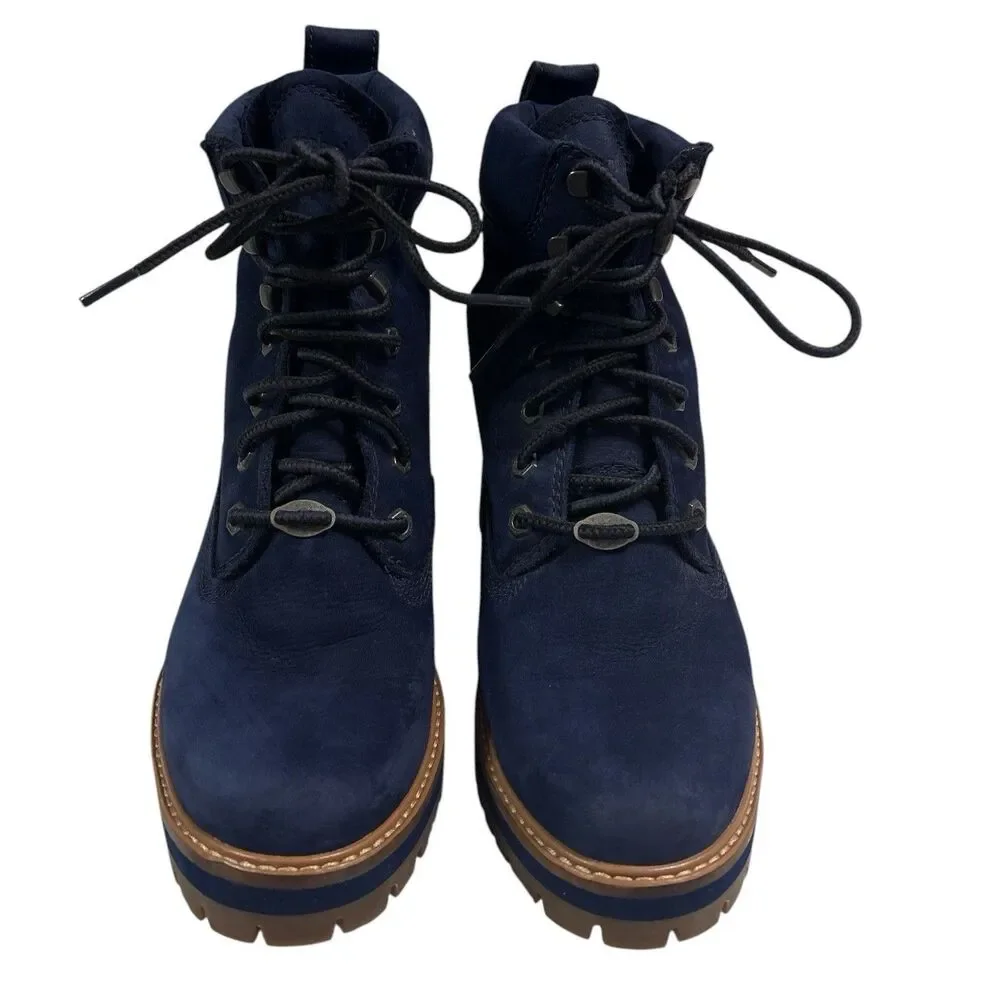 Timberland Courmayeur Valley Women’s Size 9.5 Hiking Boots Blue Nubuck Leather